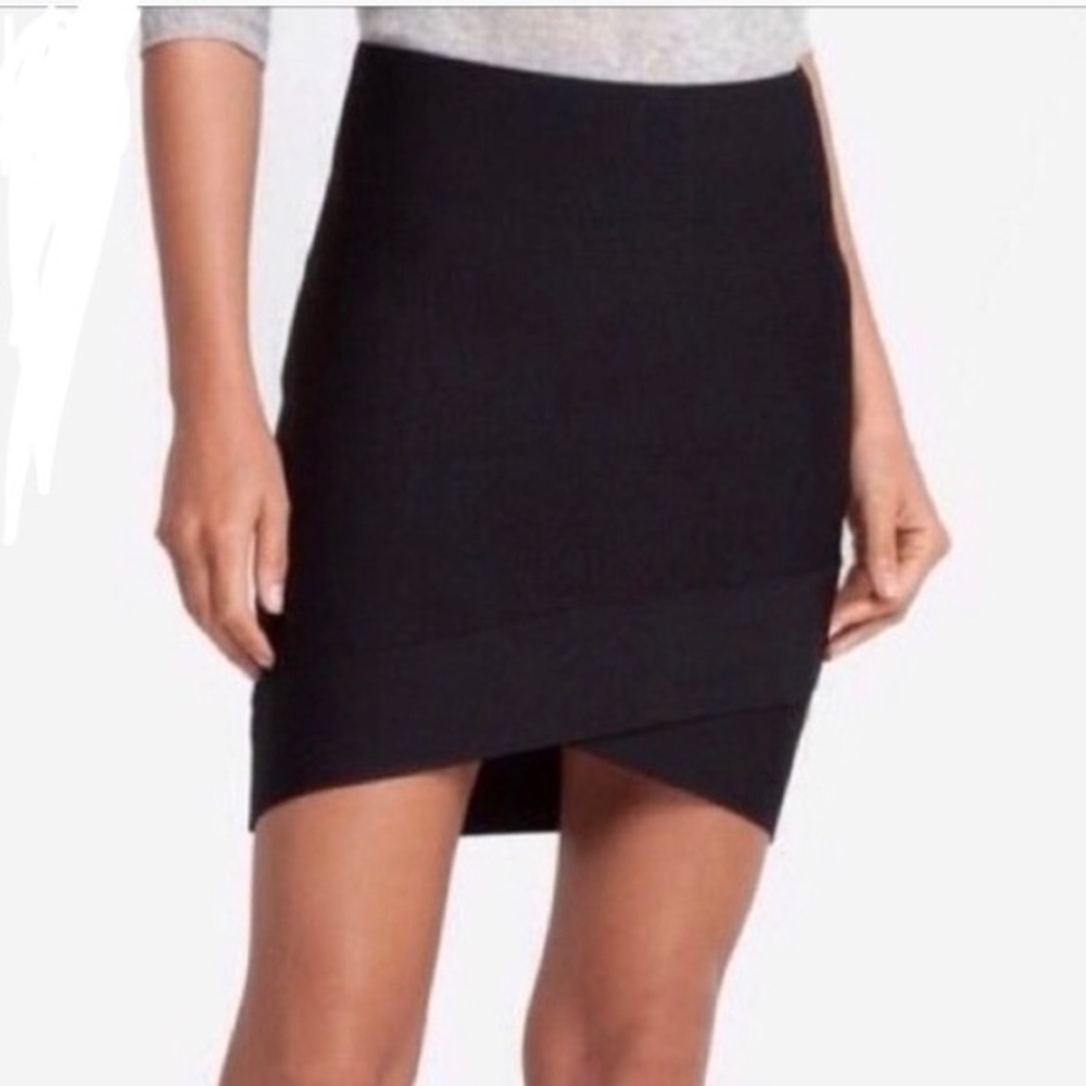 BCBGMaxAzria Silvie Bodycon Power Skirt M Black